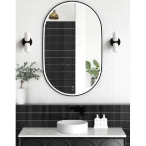 Noosa Led 900(H)x600(W) Black Metal Frame Mirror- Install Horizontal or Vertical
